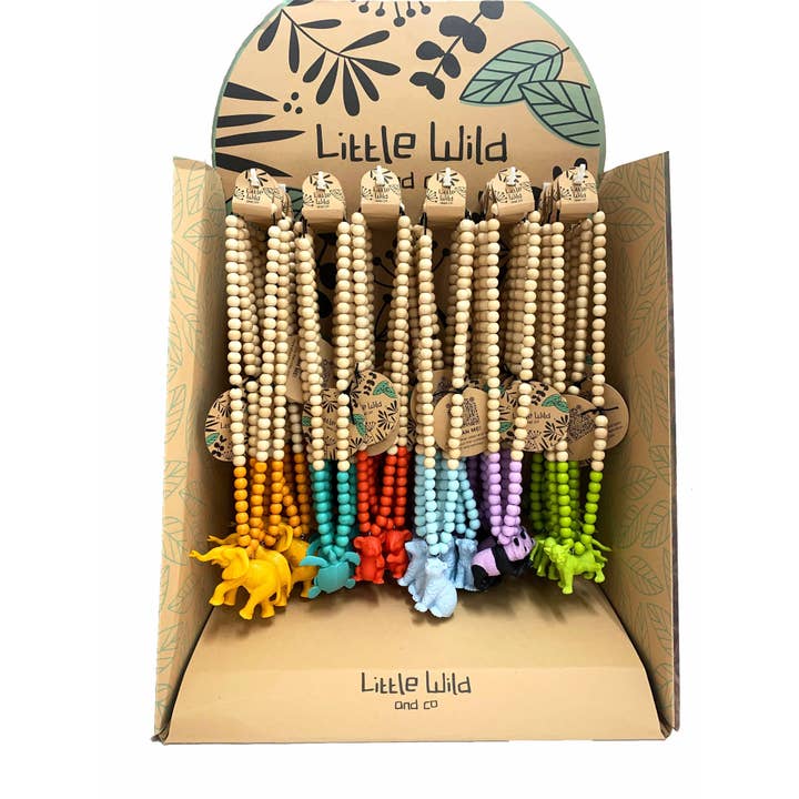 Comansi - Wholesale Retailer Display - Kids & Baby - Little Wild Necklace Display with Toy Figures - 36 Units