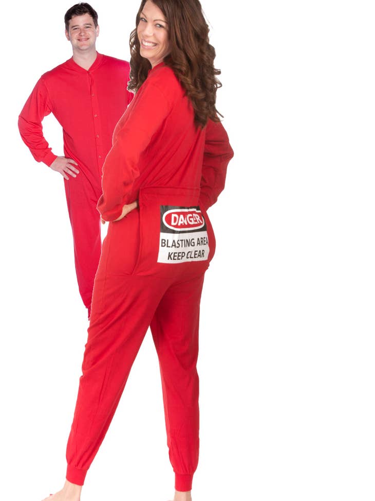 Wholesale Red Union Suit with Funny Butt Flap