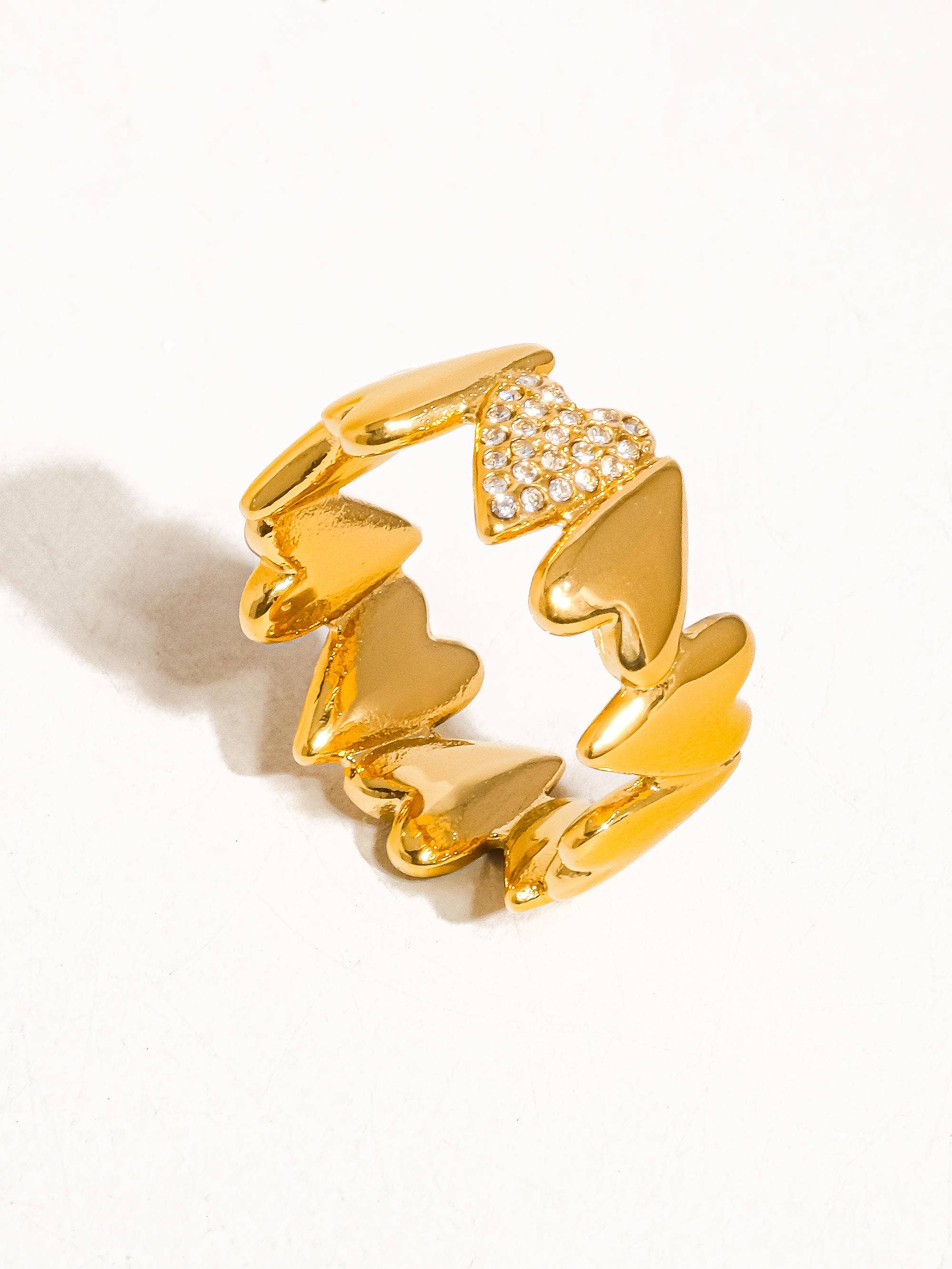 Or jaune Bague Cœur en Or 18K Non-Ternissante Cloé en vente sur Faire4