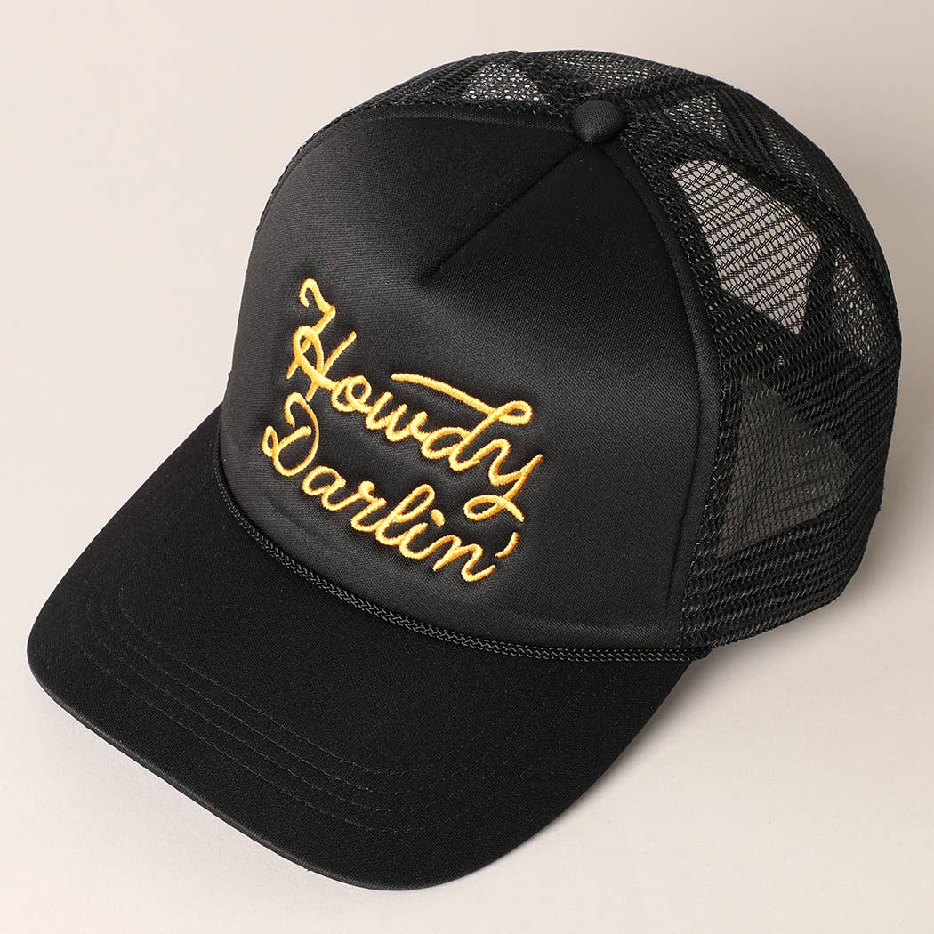 Fashion City - Wholesale Trucker Hat - Women's - Howdy Darlin' Embroidered Mesh Back Trucker Cap2