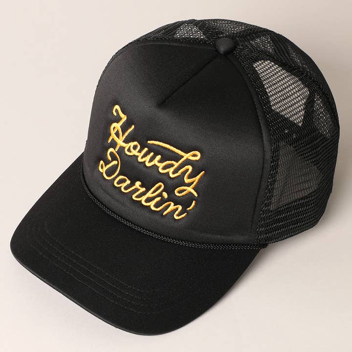Fashion City - Wholesale Trucker Hat - Women's - Howdy Darlin' Embroidered Mesh Back Trucker Cap2