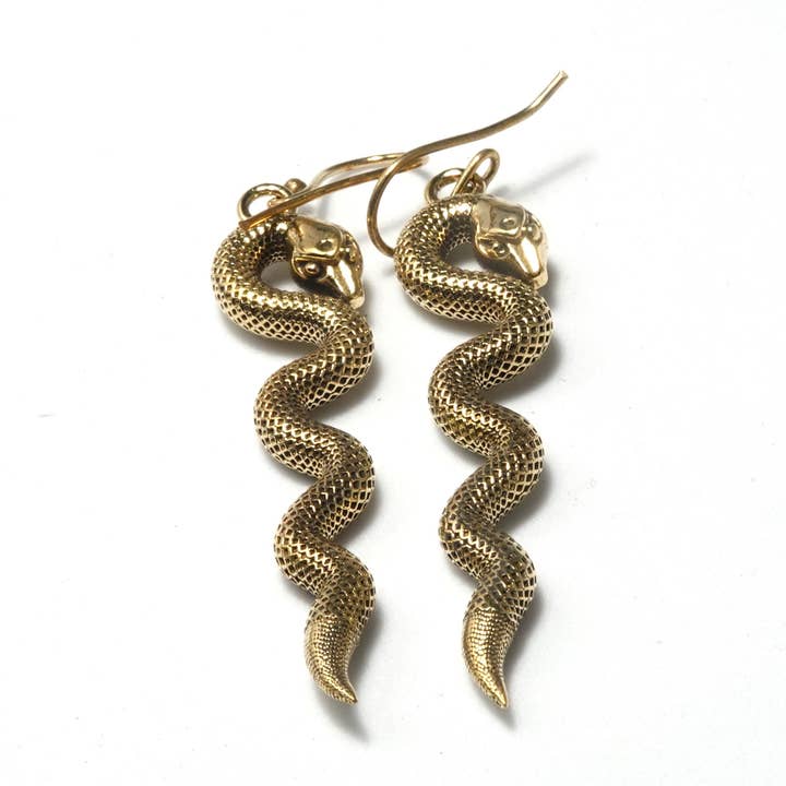 Snake Earrings, Golden and Silver for wholesale by Tenzing Collections