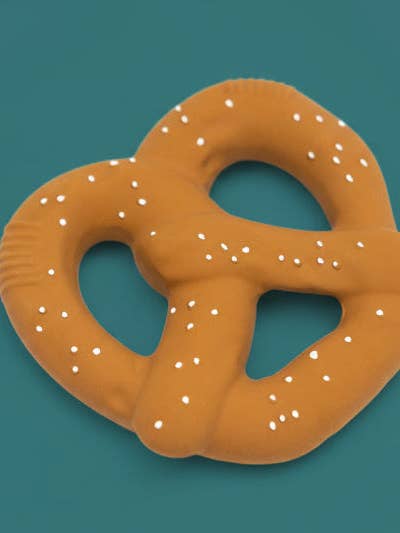 Sourdough Sonny Natural Rubber Pretzel Baby Teether for wholesale by PiccoliNY