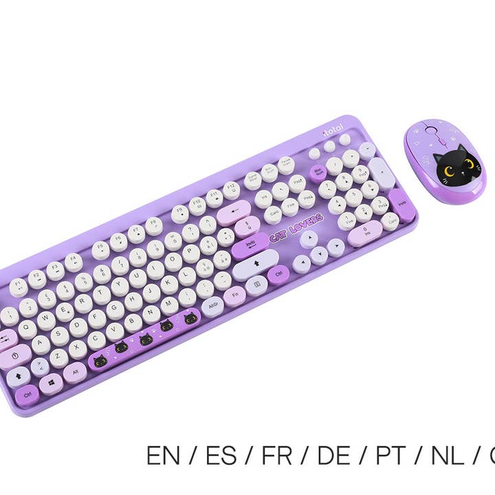 Keyboard And Mouse Set Multilingual Black Cat for wholesale by I-Total, I-Drink