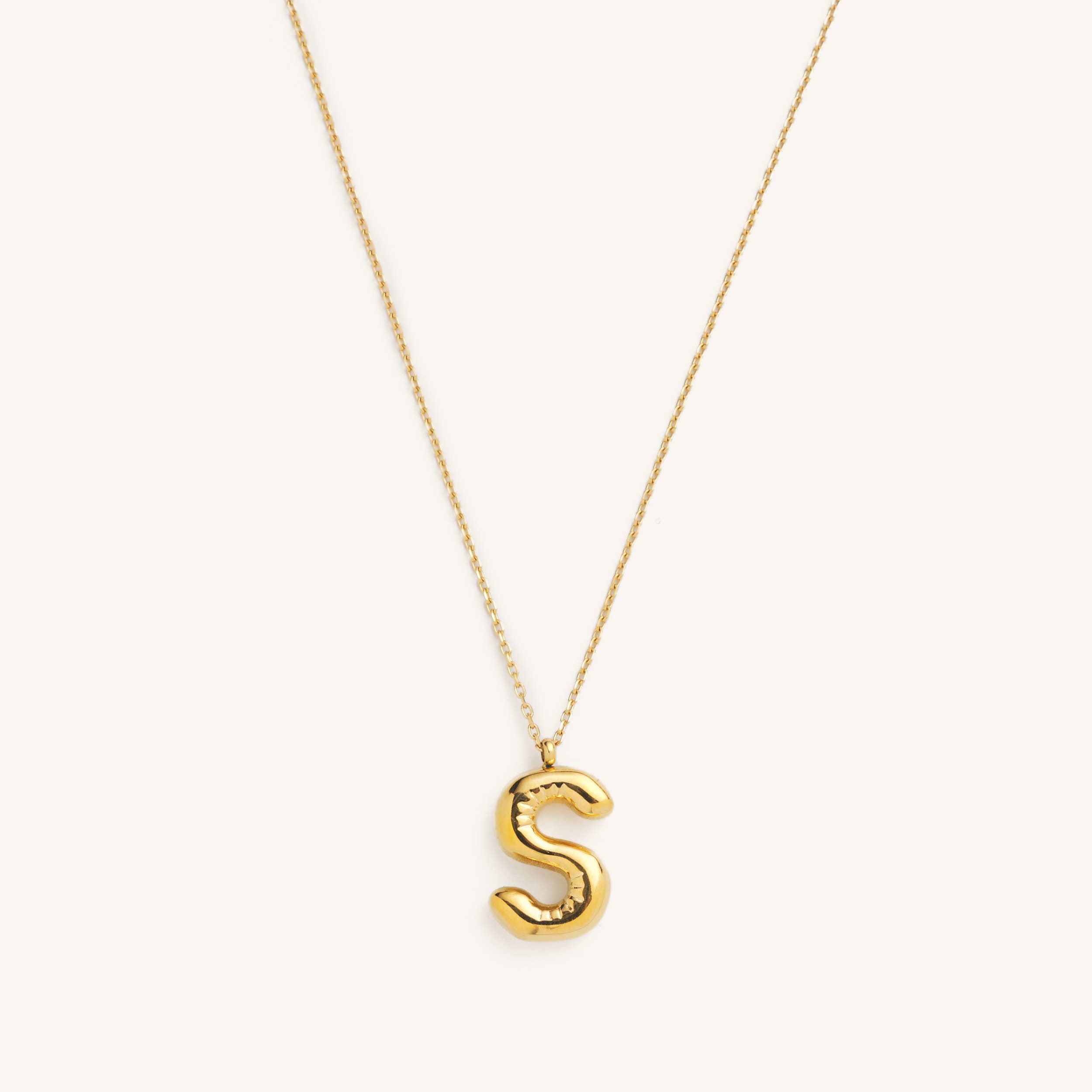 Nikki Smith Designs - Wholesale Pendant/Charm Necklace - Bubble Initial Charm Necklaces- Gold19