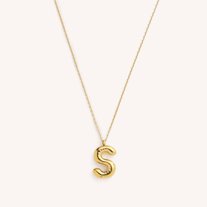 Nikki Smith Designs - Wholesale Pendant/Charm Necklace - Bubble Initial Charm Necklaces- Gold19