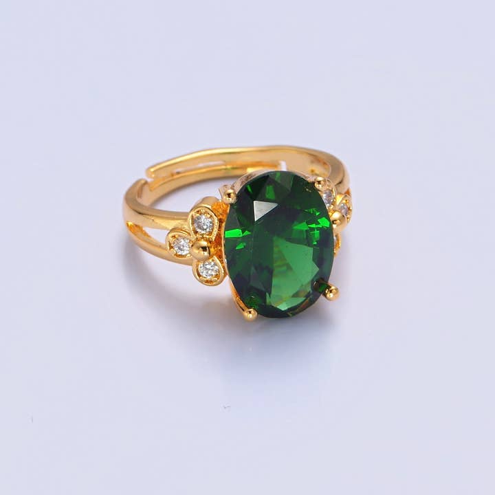 Aim Eternal - Wholesale Multi-Stone Ring - Light/Dark Green Jade Stone Band Ring O765 O2298