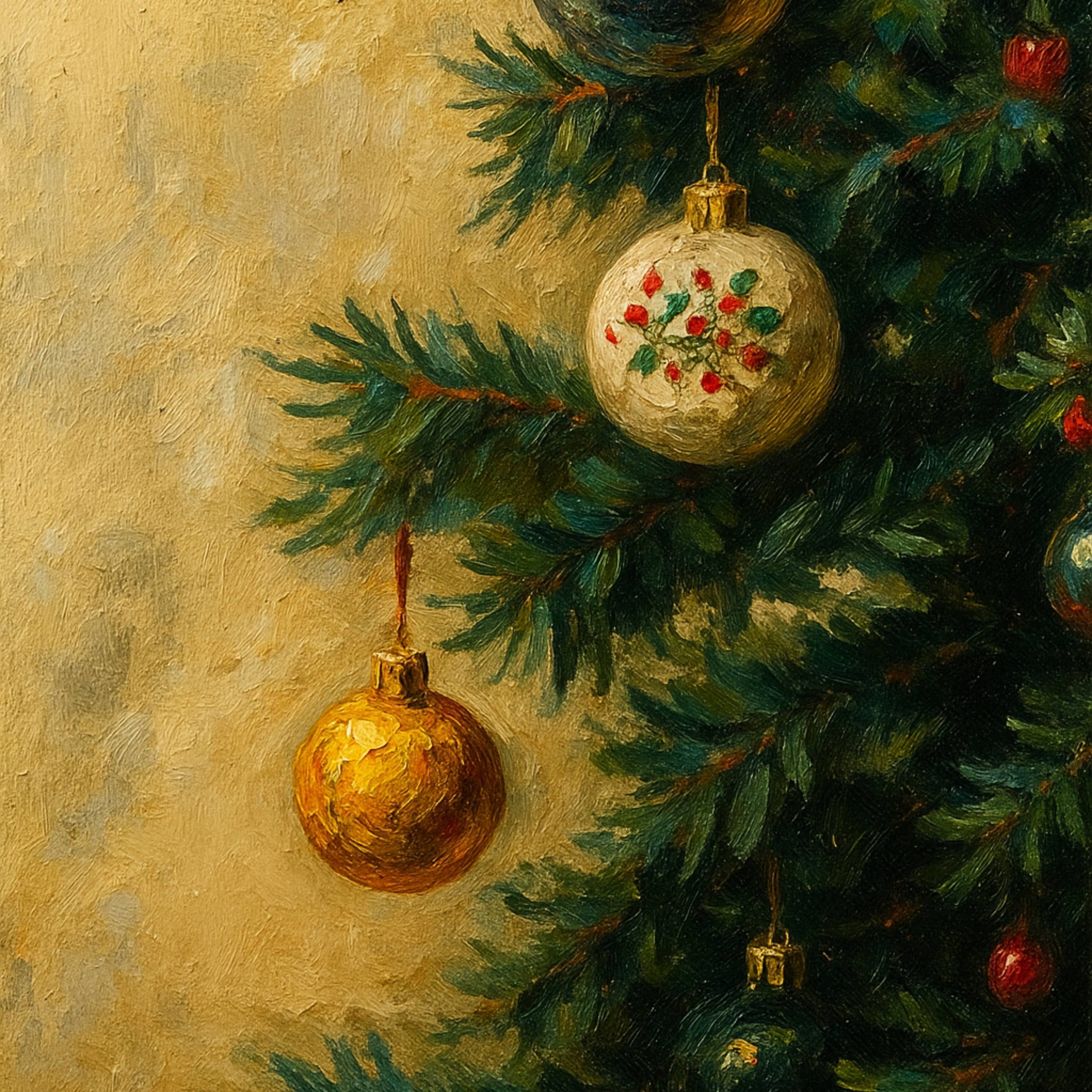 DTF Office - Wholesale Canvas Art - Vintage Christmas Tree Ornaments Canvas: Holiday Wall Art 2