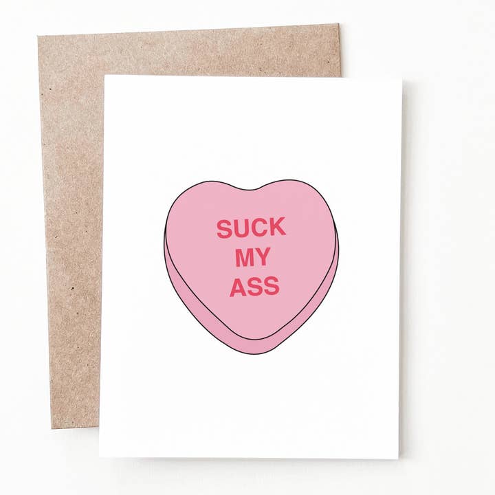 Candy Heart Suck Valentine's Day Card for wholesale by Nine Two Design