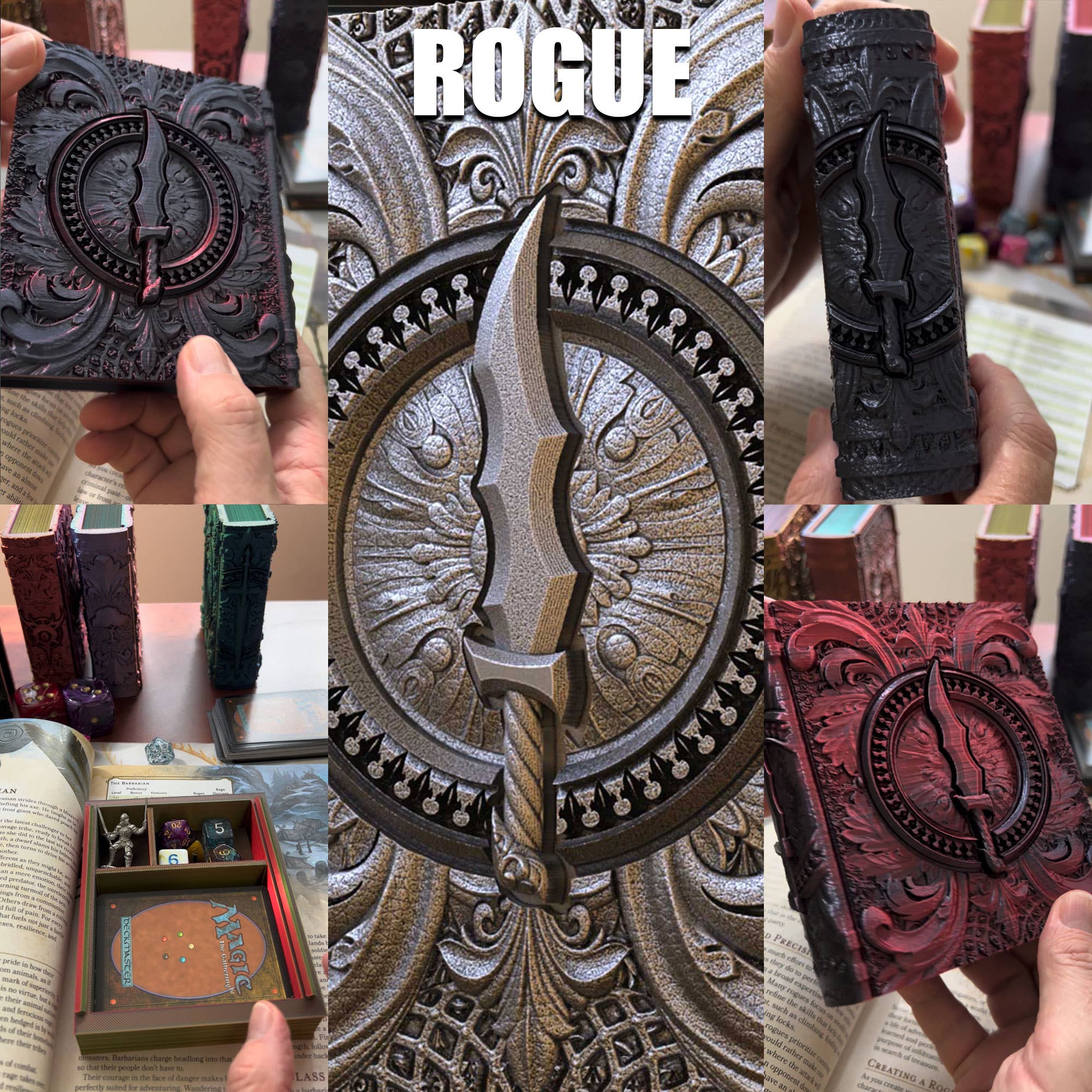 American Carver LLC - Wholesale Dice - Rogue Storage Tome for TTRPG, MTG, Pokemon, D&D Gaming!1