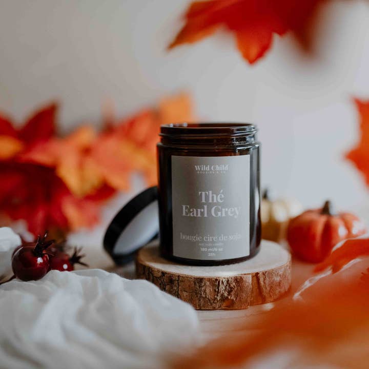 WILD CHILD Bougies & Co - Vendita all'ingrosso Candela in vasetto - «Earl Grey Tea» - Candela profumata naturale - 25h1