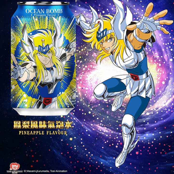 L&F Universal Goods - Wholesale Sparkling Water - Ocean Bomb Saint Seiya Spark Water Pineapple 24/330mL