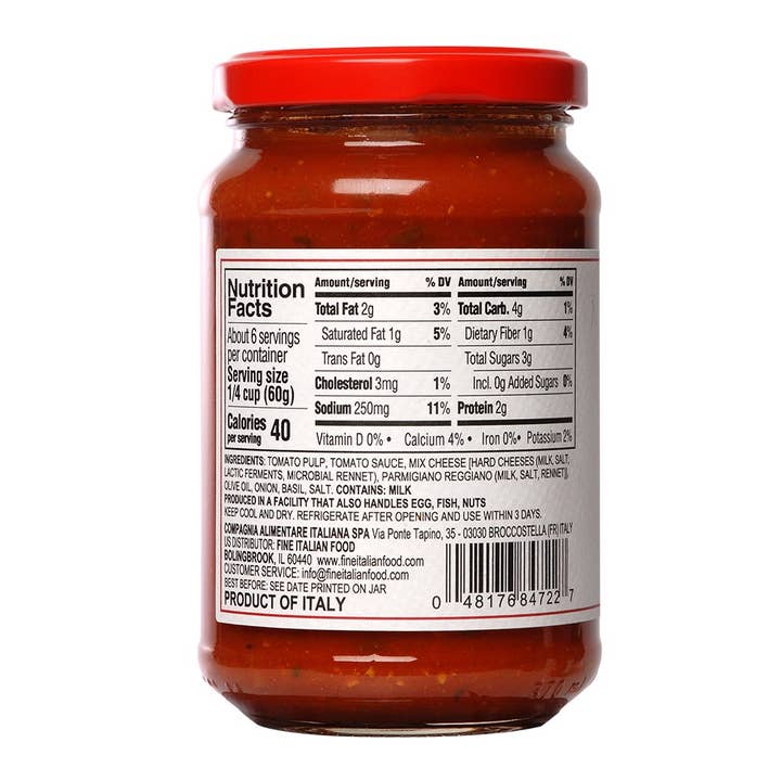 Fine Italian Food - Wholesale Sauce - Mantova Italian Margherita Pizza Sauce, 12.5 oz