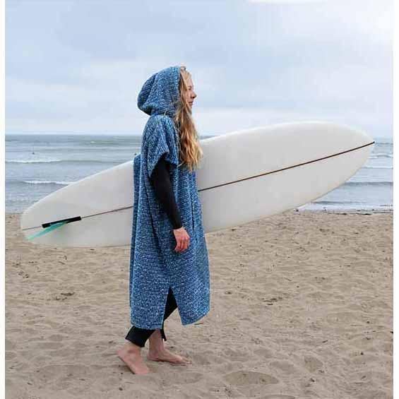 West Path - Wholesale Robe - Women's - Surf Poncho Changing Robe Hooded Towel - Indigo Blue1