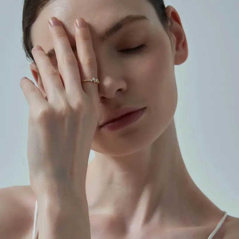 Perimade & Co. LLC - Wholesale Multi-Stone Ring - Moissanite Star Cluster Wedding Ring in 925 Sterling Silver3