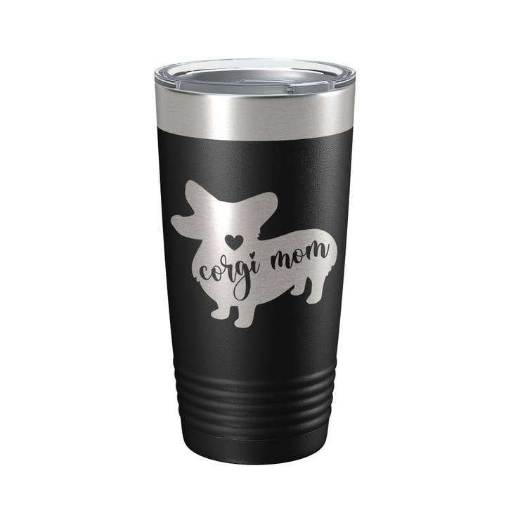 Corgi Mom Tumbler reismok voor honden, cadeau, geïsoleerde lasergegraveerde koffiekop, 20 oz voor wholesale door CarveBright
