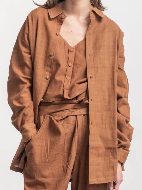 Plain Shirt Khadi organic cotton - plain for wholesale by Delfina