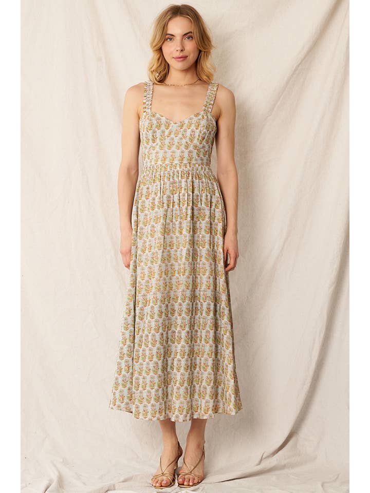 En Crème - Wholesale Dress - Women's - Sweetheart Neckline Maxi Dress with Lurex