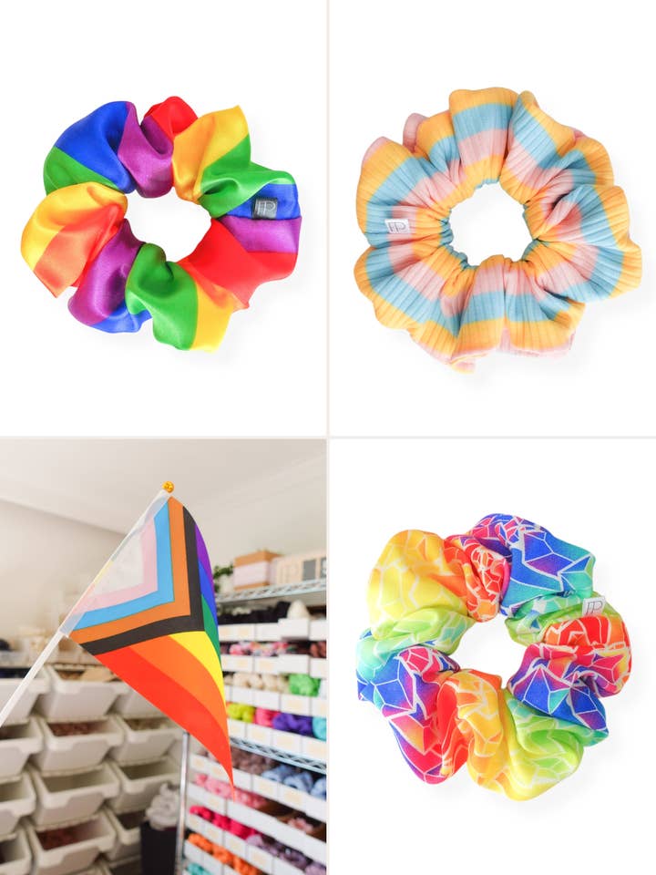 Pride Scrunchies for wholesale by Flirty Pineapple