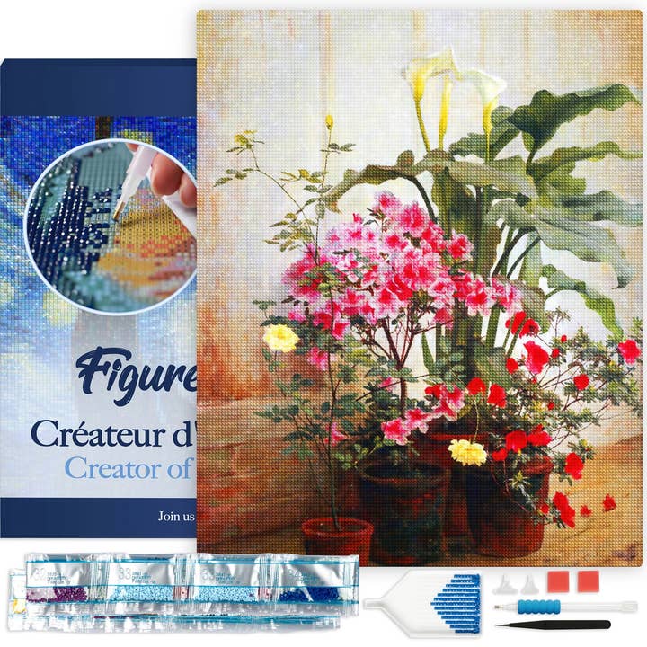 Diamantmålning - Sida av ett växthus Lambdin inramad för wholesale av Figured'Art