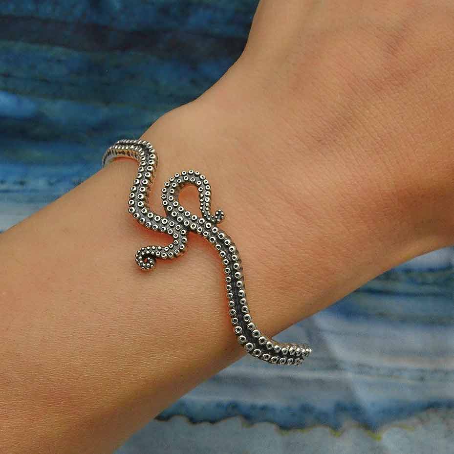 Nina Designs - Wholesale Cuff Bracelet - Sterling Silver or Bronze Octopus Tentacle Cuff Bracelet1
