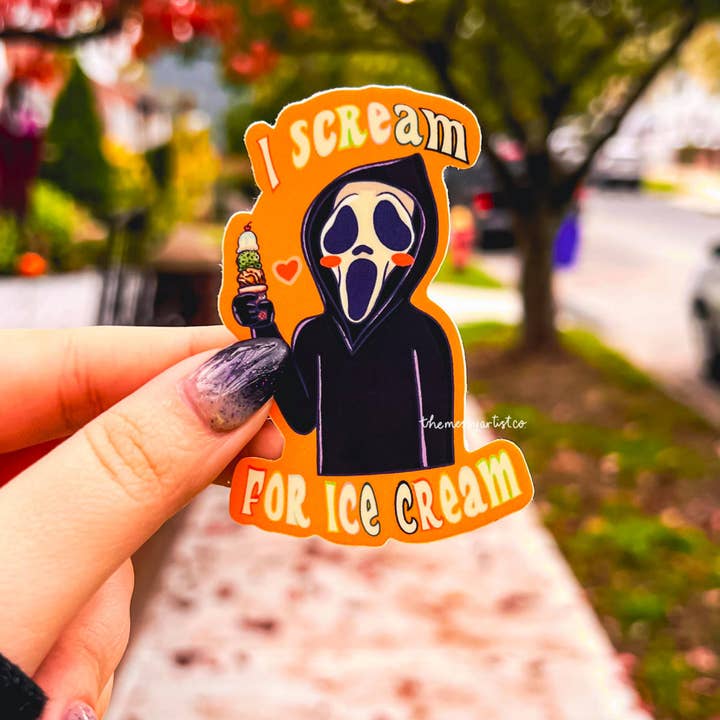 The Messy Artist Co. – Großhandel Aufkleber – Ich schreie nach Eiscreme-Aufkleber, wasserdichter Aufkleber7
