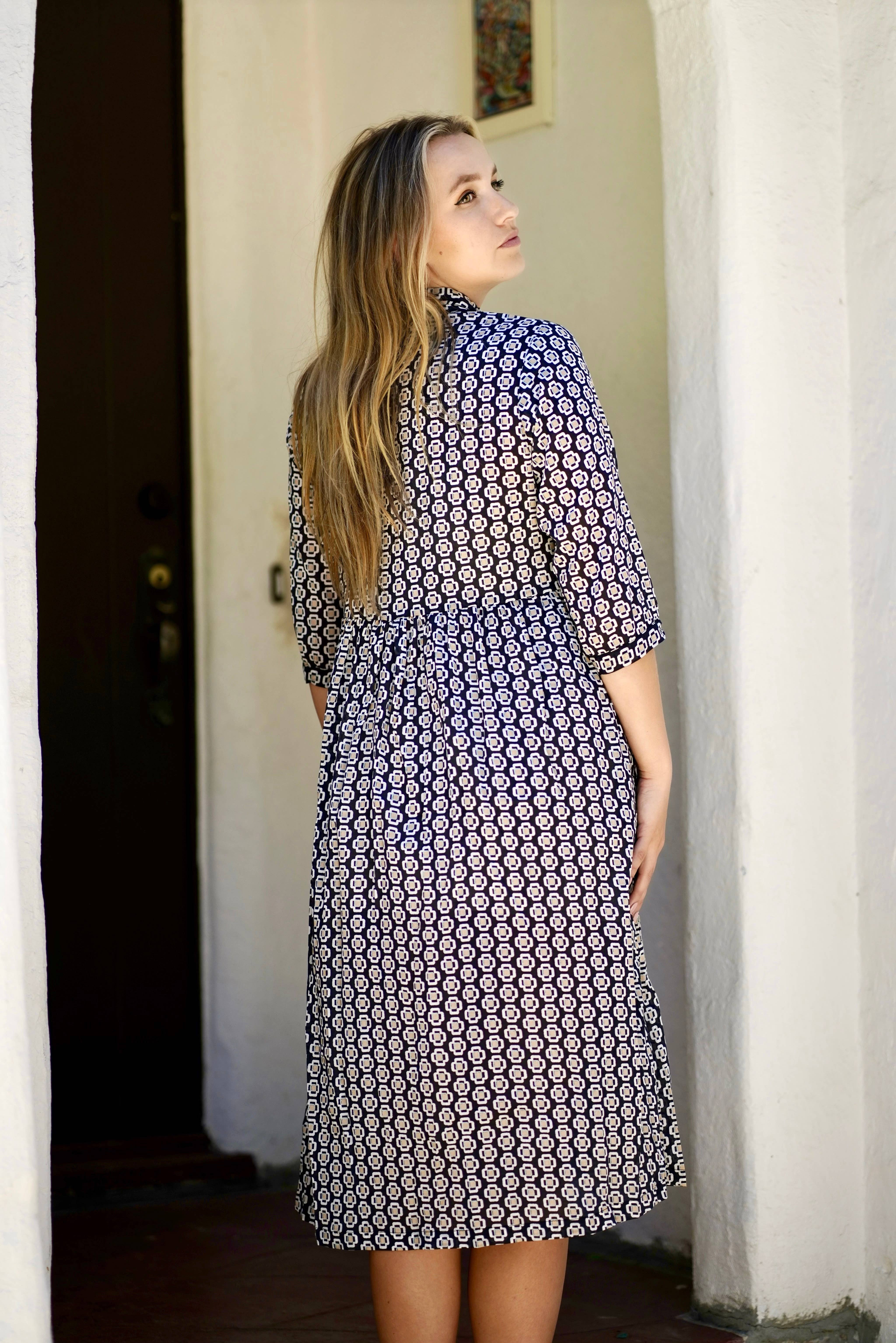 Zwart Amani Jurk Geometrisch Zwart voor groothandel op Faire9