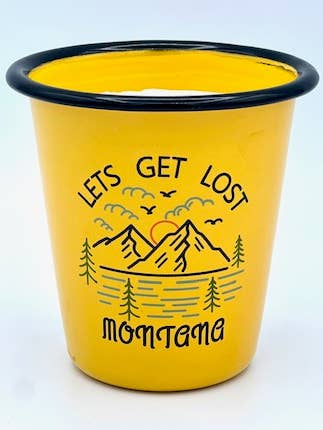 Herbruikbare emaille bekerkaars - Let's Get Lost - Montana voor wholesale door The Sacred Wild Candle Co