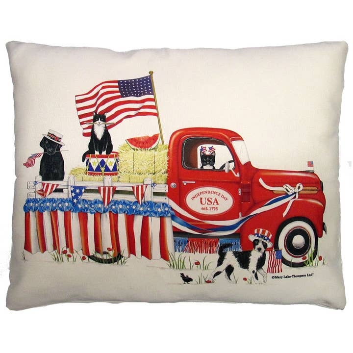 Pillow - 4th of July Truck - indoor / outdoor cushion for wholesale by Magnolia Casual