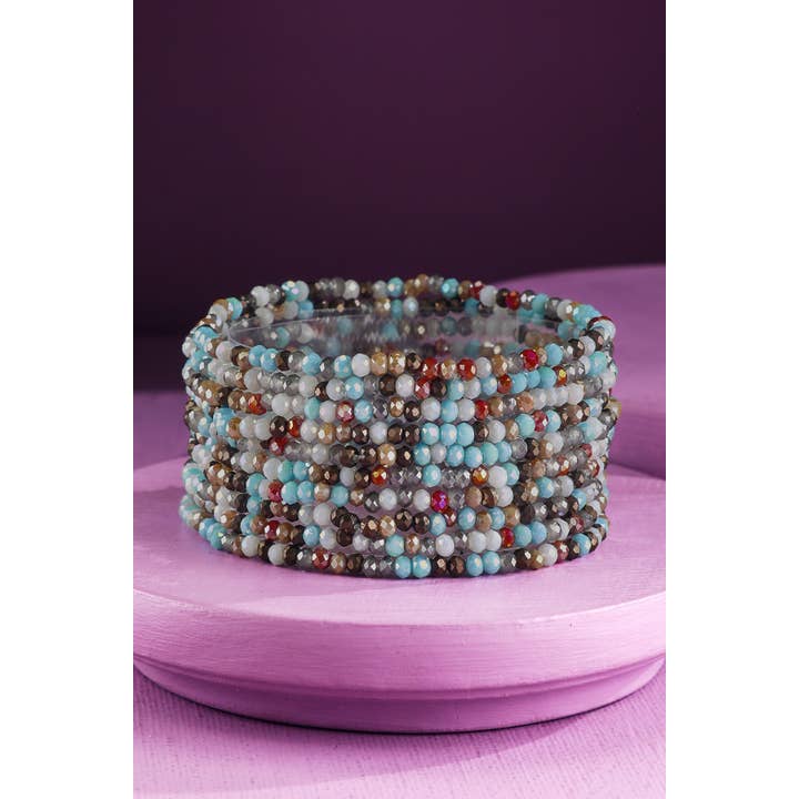 Urbanista - Vendita all'ingrosso Bracciale con perline - Bracciale elasticizzato con 10 pezzi di perline di vetro colorate9