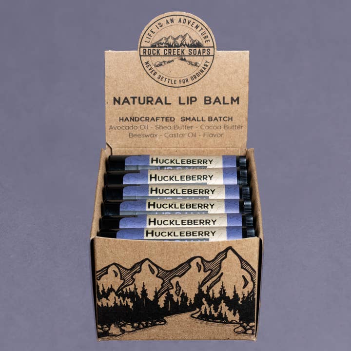 Rock Creek Soaps - Wholesale Lip Balm - LIP BALM | Huckleberry - with POP Display