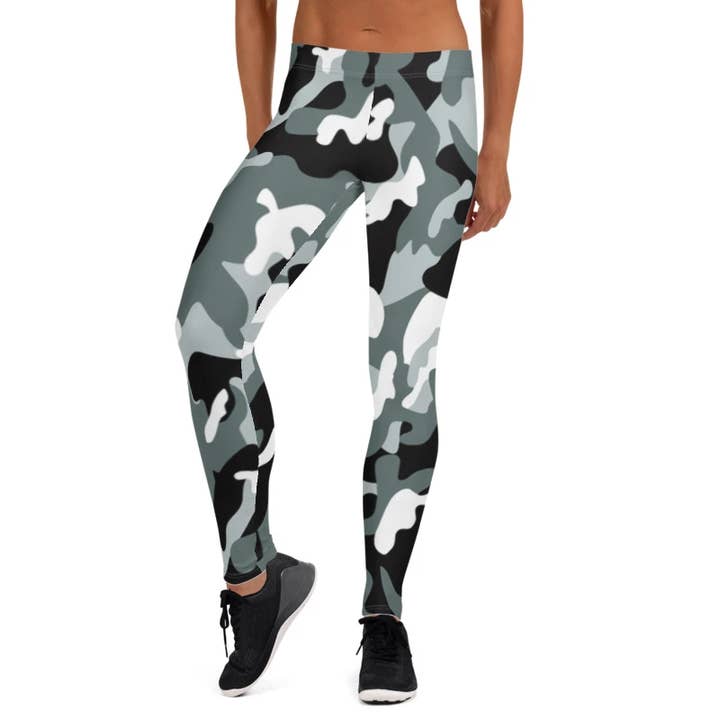 Grijs/zwart Camo yoga-legging voor dames voor wholesale door SuniaYoga