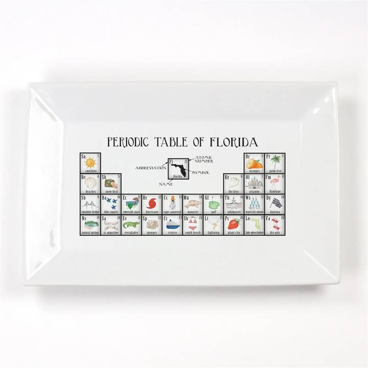 Dishique - Wholesale Platter - Florida Periodic Table Porcelain Platter