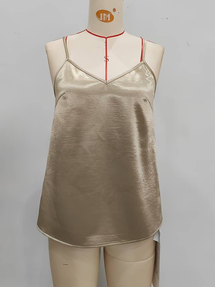 Lily Clothing - Wholesale Tank Top - Women's - Adjustable strap Satin sleeveless V-neck strap6