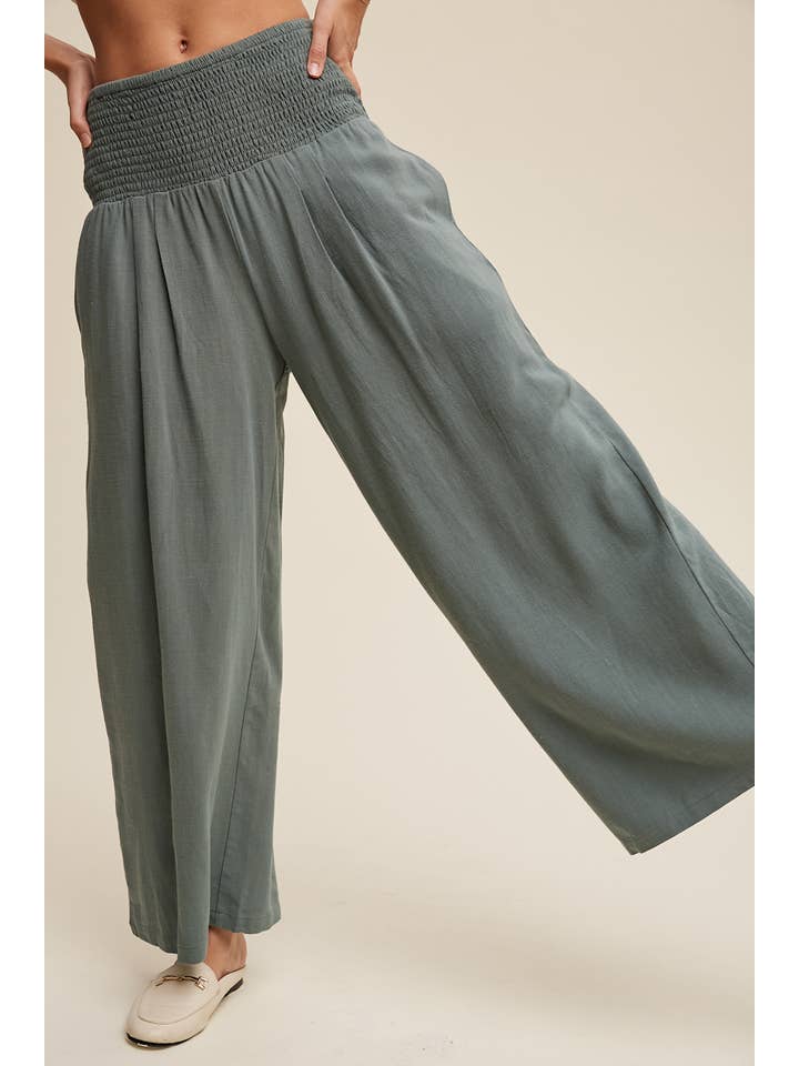 Listicle - Wholesale Pants - Women's - Smocked Waist Wide Leg Pants
Smocked Waist Wide Leg Pants
10