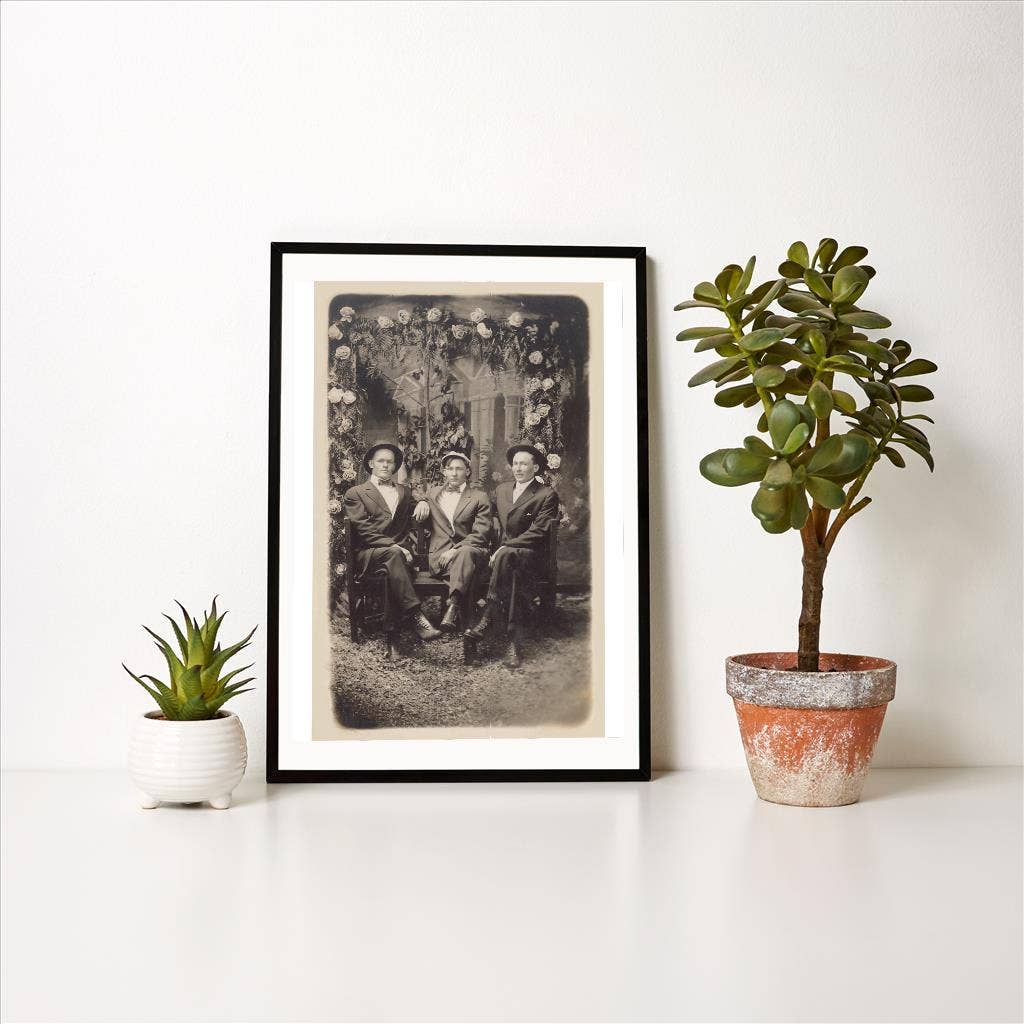 Found Image Press - Wholesale Art Print - Art Print MZ-110 Three Men with Bower1