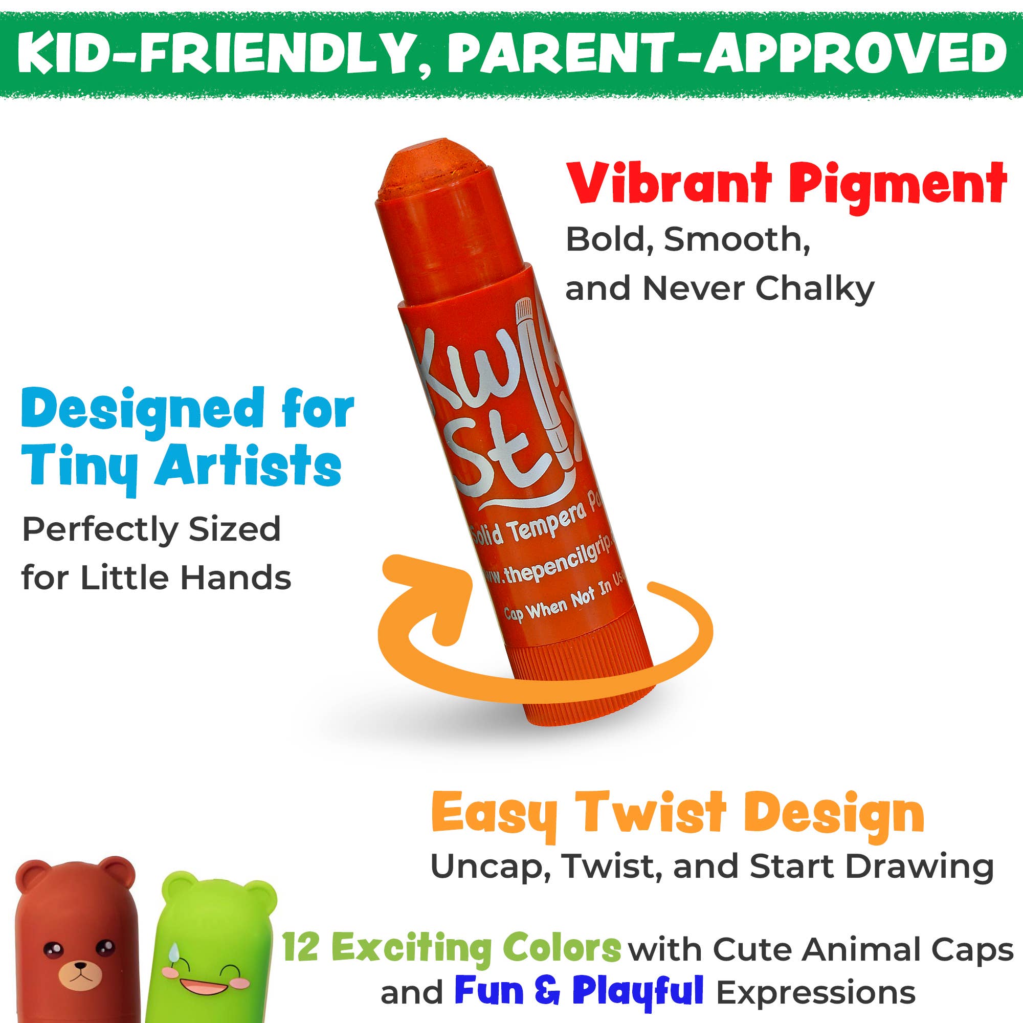 TPG Creations / The Pencil Grip - Wholesale Paint Set - Kwik Stix Cuties - 12 Colors TPG-6846