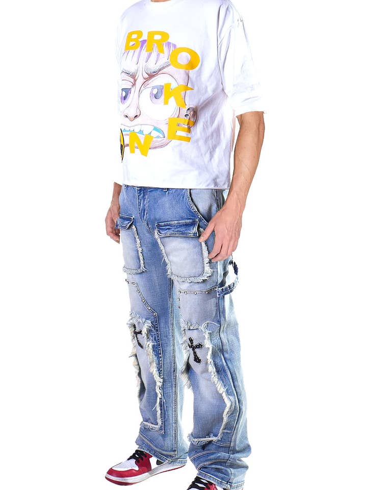 Cooper 9 - Wholesale Jeans - Men's - 507 Cross Wide Cargo Jeans Light Wash7