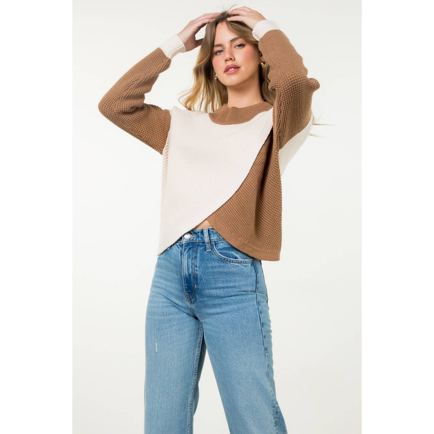 THML - Wholesale Knit Sweater - Women's - Colorblock Knit Sweater17