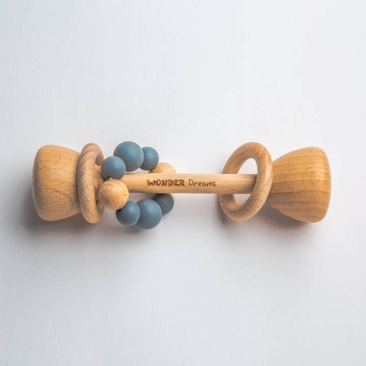 Wooden Baby Rattle / teether for wholesale by Wonder Dreams