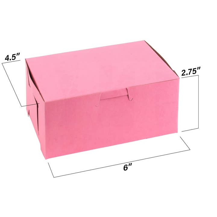 MT Products - Wholesale Food Storage Container - MT Products Pink Bakery Cookie Boxes - 25 Pieces
