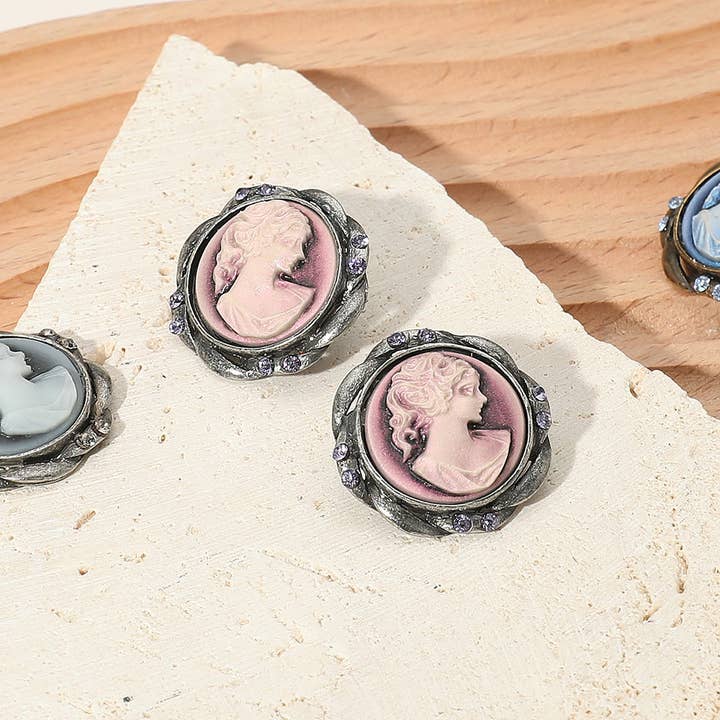 Sensibling Corp. - Wholesale Stud/Post Earrings - Vintage Cameo Stud Earrings