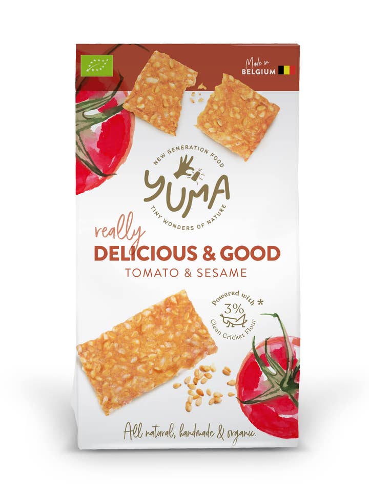 Crackers al pomodoro e sesamo 90g per la vendita all'ingrosso da parte di YUMA