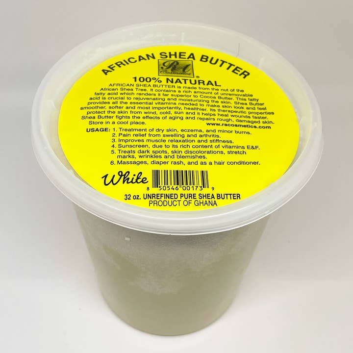 RA Cosmetics - Wholesale Body Balm/Butter - 100% African Shea Butter, Ivory/White Solid - 32oz1