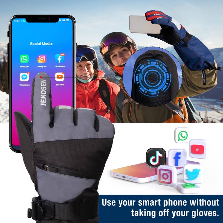 GirlyPirateCo - Wholesale Gloves - Women's - Black Long Ski Gloves Waterproof Touchscreen Snowboard2