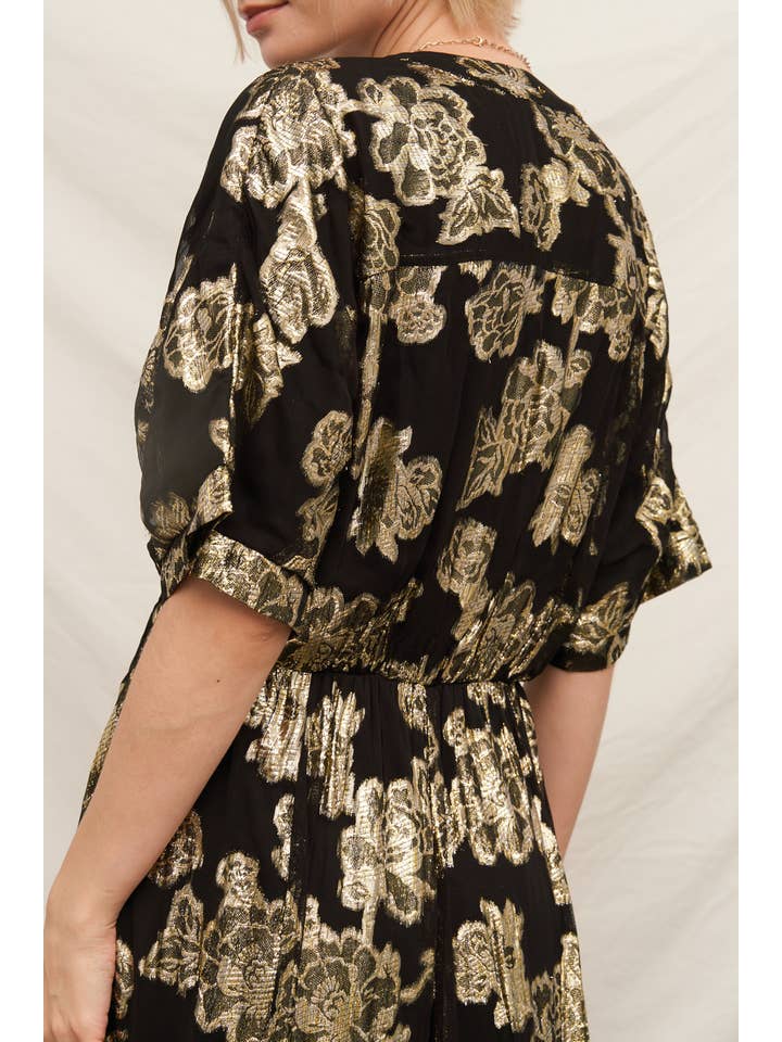 En Crème - Vente Robe – femme - Robe longue à manches kimono à col en V7