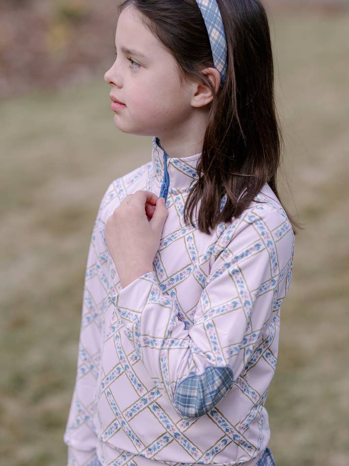 Gepolstertes Stirnband aus Marta Plaid für den Großhandel von Sun House Children's