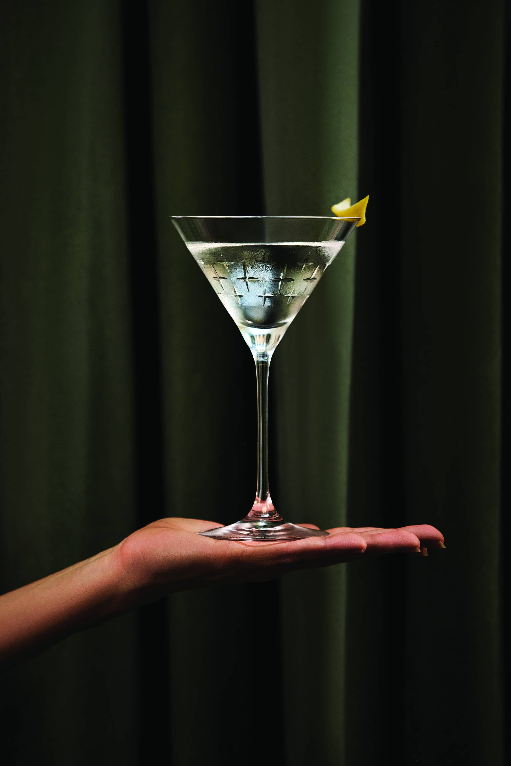 Degrenne Paris - Wholesale Cocktail/Liquor Glass - NEWPORT TWIST - GIFT BOX OF 4 MARTINI GLASSES