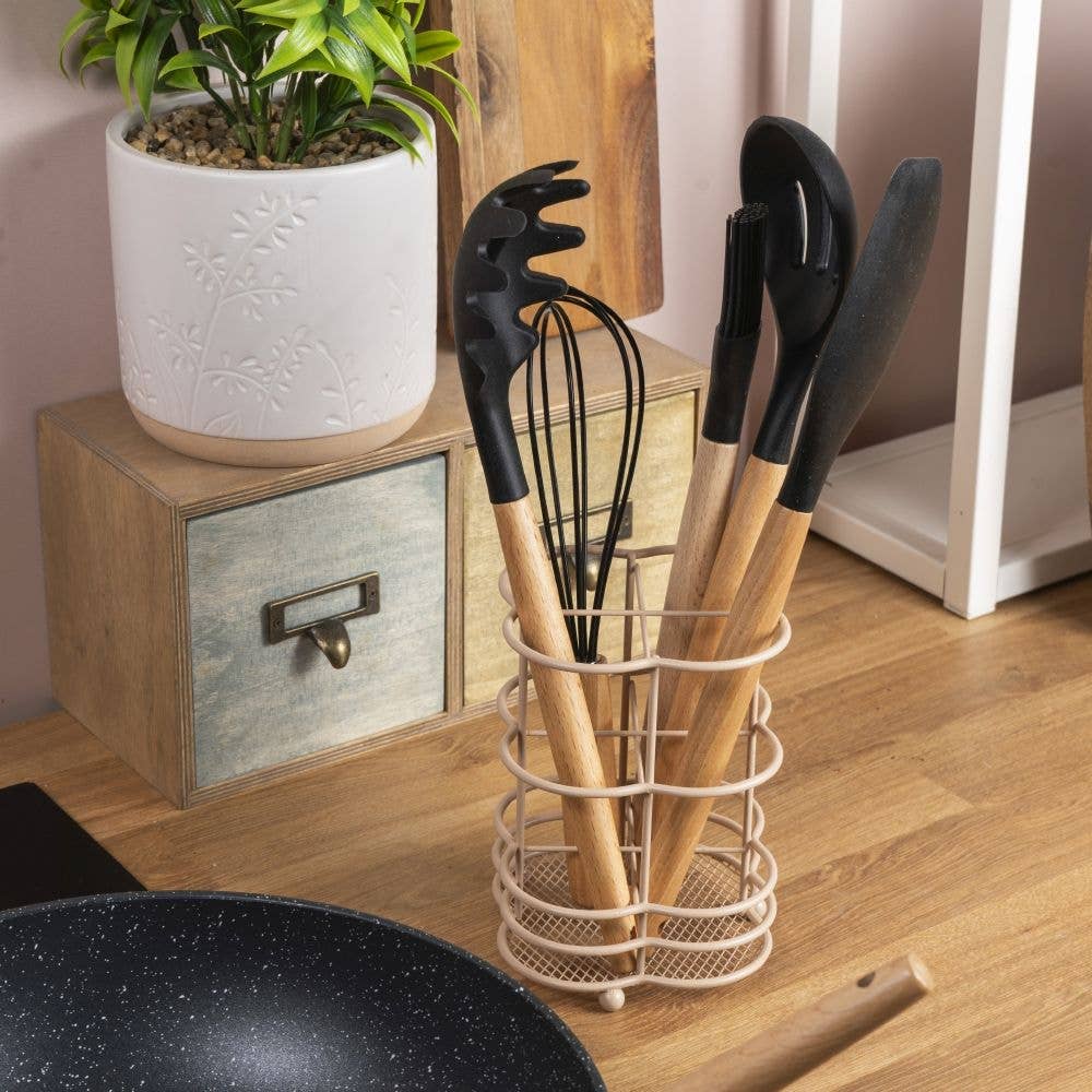 VdE Tivoli 1996 - Wholesale Utensil Holder - FLOWER P/UTENSILS 11X11X14.5 MOCHA MOUSSE1