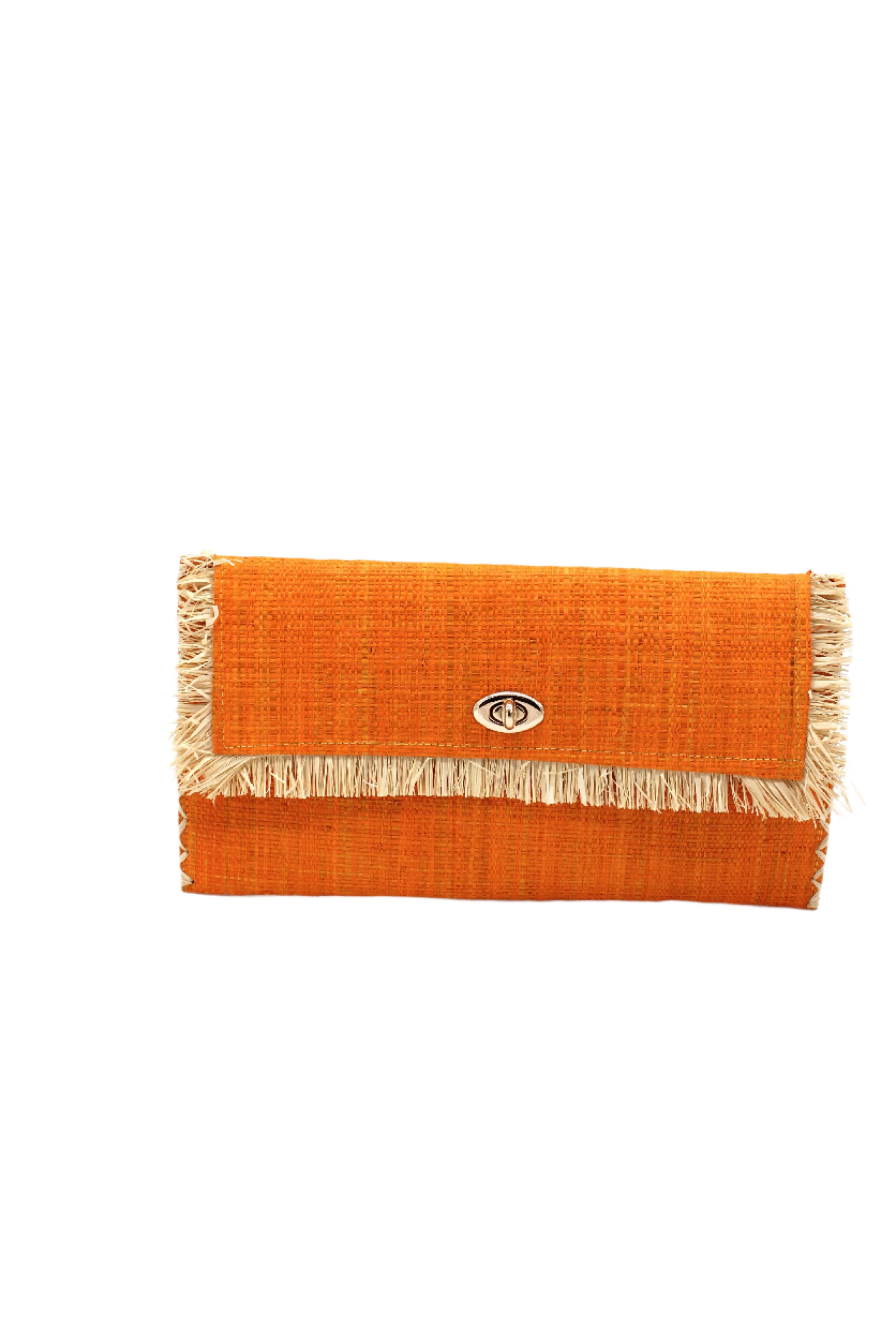 Shebobo - Vente Pochette – femme - Pochette Sophie en paille avec bordure à franges brutes16